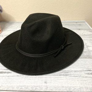 Lovely black Fedora hat with small rope accent